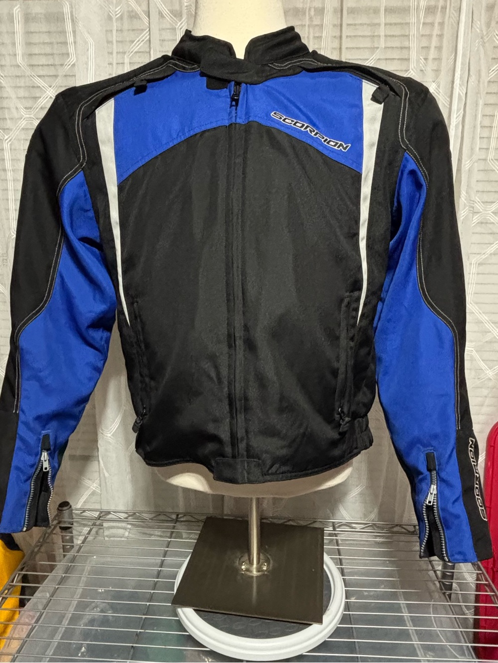 Scorpion Men’s L EXO Motorcycle Armored Jacket Black/Blue